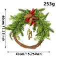 thumbnail image 4 of Christmas Wreath for Front Door with Rustic Vintage Iron Bells and Simulated Berries, Pine Christmas Wreath Artificial Garland for Holiday Decoration,Farmhouse Style Xmas Door Hanging Decor, 4 of 6