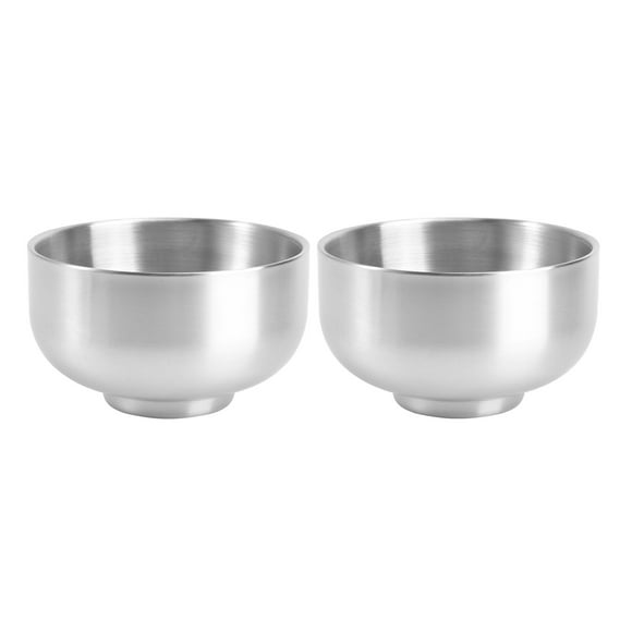 2 unids 12 cm 304 Tazón de Acero Inoxidable con Aislamiento Doble Tazón de Utensilios Para el Hogar de Los Niños Fideos Instantáneos Cuenco