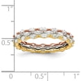 thumbnail image 3 of Sterling Silver Rose & Gold-Tone Marquise Cz Eternity 3 Band Set (Size 6) Made In China qr7291-6, 3 of 5