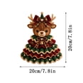 thumbnail image 3 of Crochet Christmas Tree Kit DIY Holiday Craft Set, with Knitted Cotton Yarn for Tabletop Shelf Mantel Festive Home Decor Gift, Christmas Gifts for Family and Friends(Elk), 3 of 8