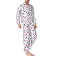 thumbnail image 2 of Naloa Tulips Flowers Men’s Pajamas Set - Long Sleeve Button Down Sleep Shirt and Pajama Bottoms Sleepwear Set-X-Large, 2 of 7