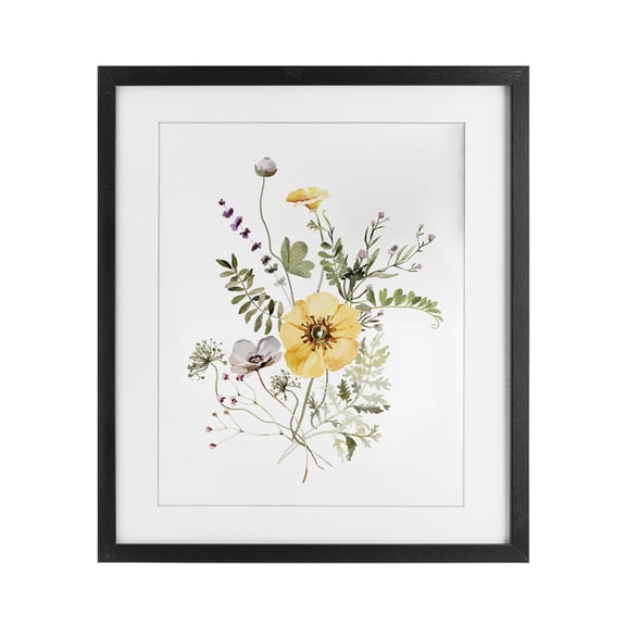 Gardening Herb Blooms Black Framed Print Under Glass, design by Lettered and Lined