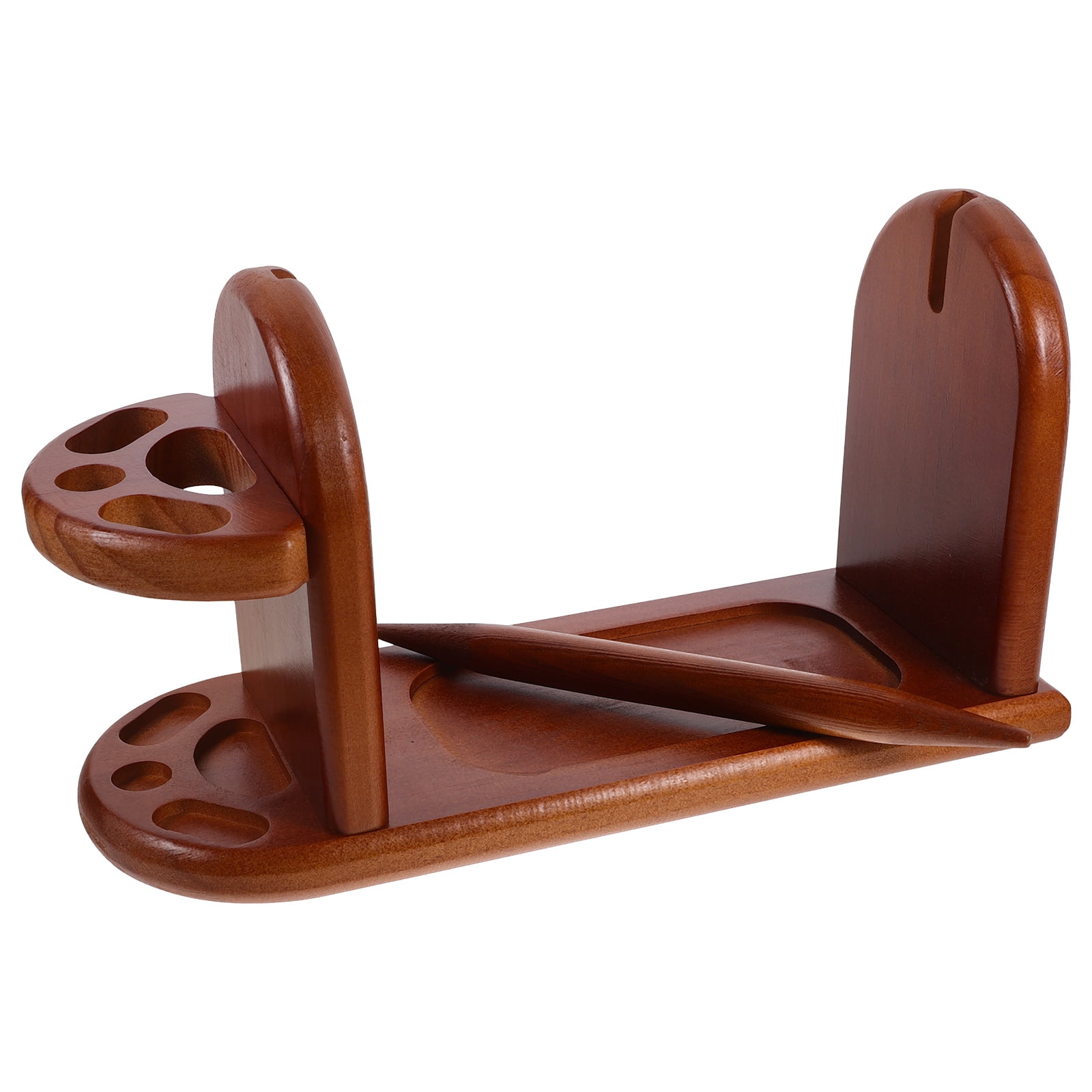 KONTONTY Wooden Spool Holder for Home Use Durable Brown Thread Stand Sturdy Wood Material 6.5 Inches High