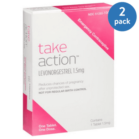 (2 Pack) Take Action Levonorgestrel Emergency Contraceptive, 1.5