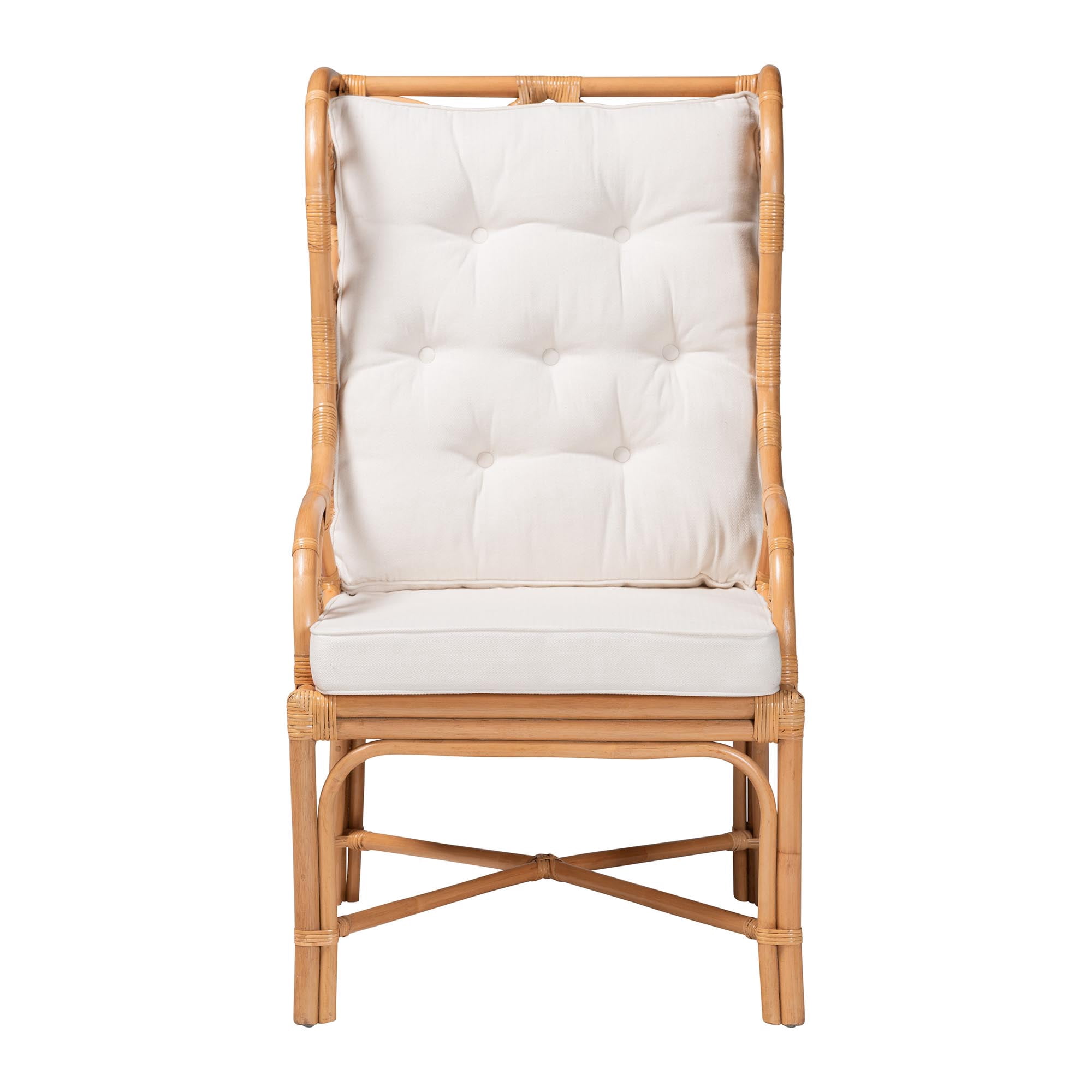 bali & pari Todd Boho Armchair, Natural Rattan