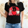 thumbnail image 2 of ICHUANYI Women's Shirts Valentine's Day Love Print T-shirt Short Sleeve Crew Neck Tops Cloth New Trending, 2 of 5
