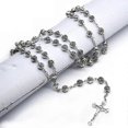 thumbnail image 5 of Collar con colgante de rosario católico con cuentas, joyería religiosa, 5 of 5
