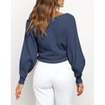thumbnail image 3 of BTFBM Off The Shoulder Sweater for Women Winter Fall Fashion V Neck Long Sleeve Ribbed Knit Wrap Cropped Sweaters, 3 of 10