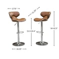 thumbnail image 7 of Roundhill Masaccio Cushioned Leatherette Upholstery Airlift Adjustable Swivel Barstool with Chrome Base, Set of 2, Multiple Colors Available, 7 of 7