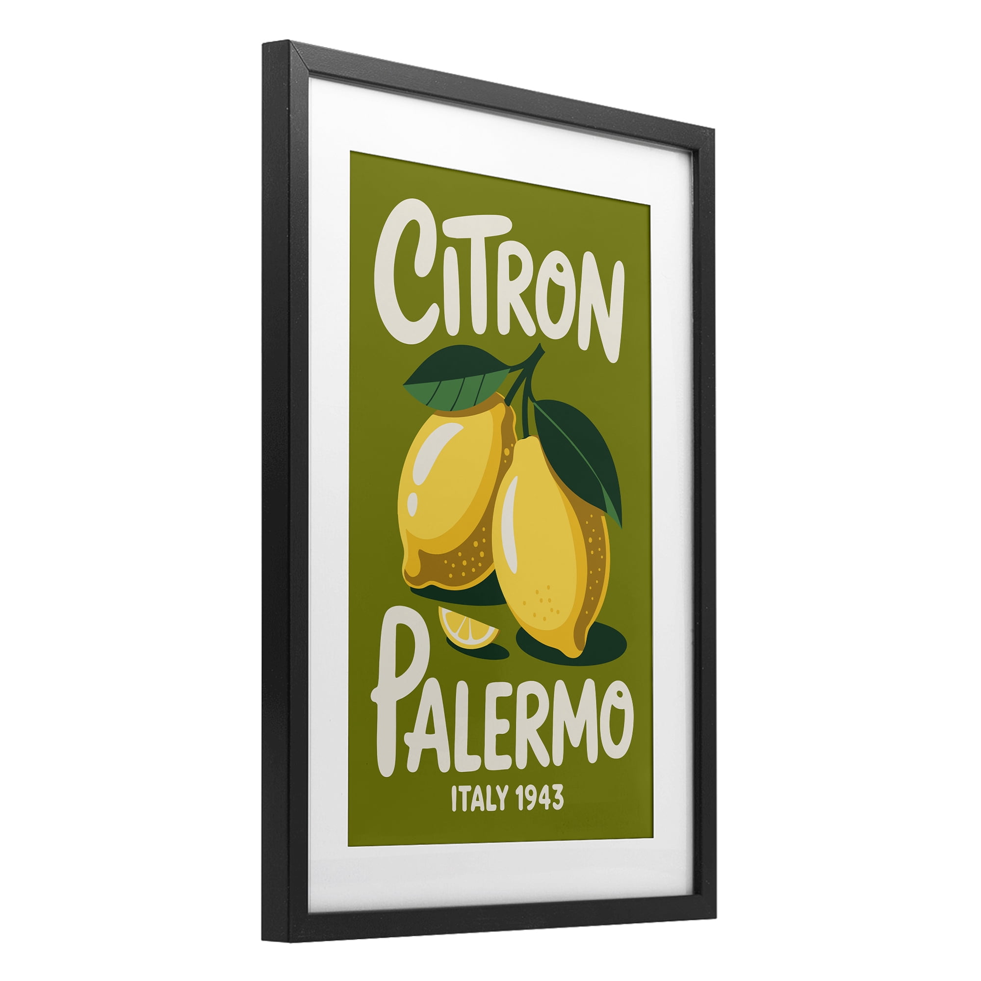 Stupell Industries Citron Palermo Lemons Black Framed Print Under Glass, design by Andreas Magnusson