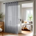 thumbnail image 2 of Deconovo Grommet Sheer Curtains, Tulle Voile Drape Panels for Patio, Set of 1, 80W x 84L Inch, Gray, 2 of 9