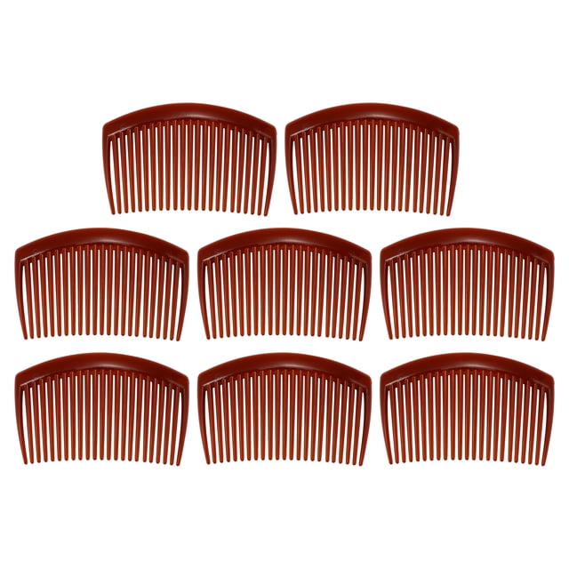 Peine Clásico Lateral con Clip 8uds Unique Bargains Marrón 8x5cm