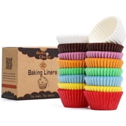 Bake Choice Rainbow Mini Cupcake Liners, Nonstick Greaseproof Parchment Muffin Liners, Small Size, 400 Count