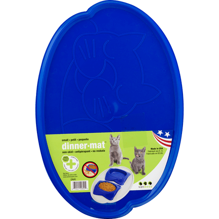 Van Ness Plastic Non-Skid Rubberized Cat Feeding Mat, Blue