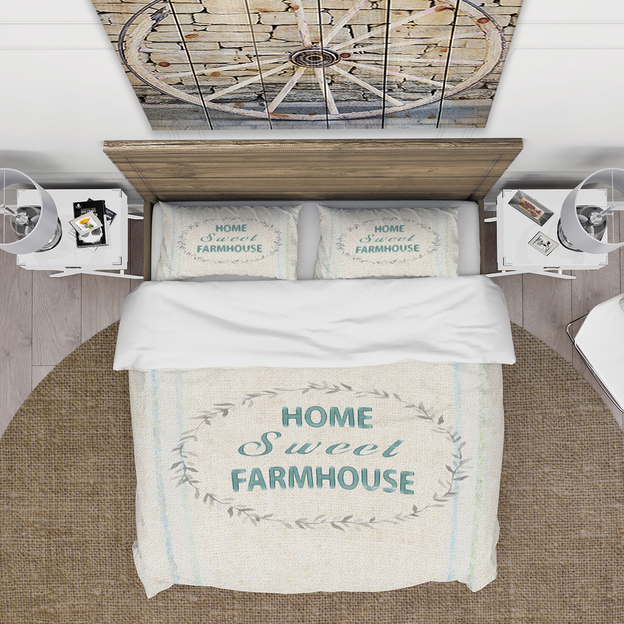 Designart 'Farmhouse Florals XII' Farmhouse Duvet Cover Set