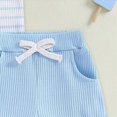 thumbnail image 6 of HCNTES Baby Boy Tank Outfit Toddler Baby Boy Clothing Set 6 12 18 24 Month 2T 3T Summer Stripe Printed Sleeveless Vests Tops Elastic Waist Shorts Set, 6 of 6