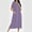 Purple, variant on Women Zip Up Nightgown Short Sleeve Sleepwear Long Lounge Dress with Pockets Soft Cotton Loungewear Pajamas