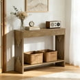 thumbnail image 7 of Tribesigns 41.3-Inch Console Table Behind Couch, 2-Tier Wooden Farmhouse Small Sofa Table with Storage Shelves for Living Room, Entryway, Rustic Brown, 7 of 7