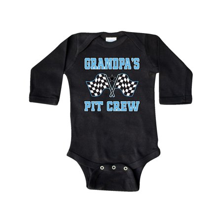 

Inktastic Grandpa Pit Crew Grandson Gift Baby Boy Long Sleeve Bodysuit