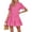 Hot Pink, variant on Laqbezok Women's Eyelet Embroidery Tunic Dress, Casual V-Neck Short Sleeve Lace Mini Gown, Flowy Tiered Ruffle Summer Beach Sundress