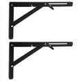 thumbnail image 2 of Soporte de ÁNgulo Plegable Triangular Negro, Estantes de Pared Ajustables, Estantes de Mesa Montados, Home Hardware, 12 Pulgadas, 2 Piezas, 2 of 9