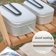 thumbnail image 3 of Outdoor Camping Tableware Aluminum Tourist Lunch Box Portable Mess Tin  BBQ Picnic Cookware Bowl Pan with Lid, 3 of 6