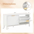 thumbnail image 3 of Gymax Shoe Storage Bench Narrow Wooden Entryway Bench w/ 2 Flip Drawers for Hallway, 3 of 10