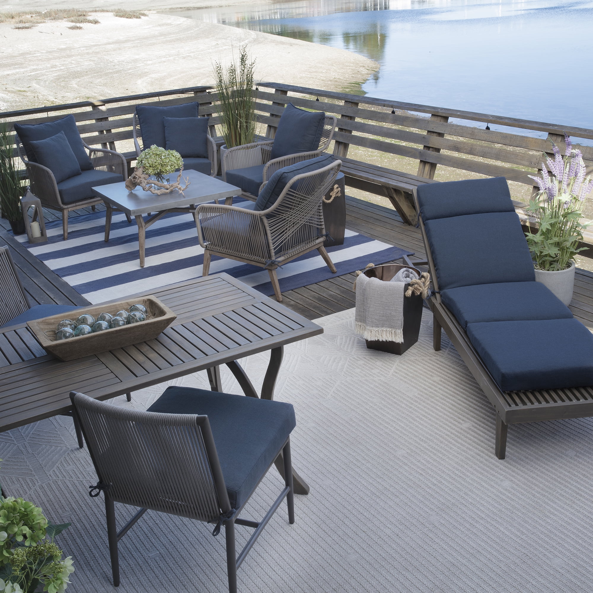 ARDEN Oceantex Outdoor Deep Seating Cushion Set 24 x 24, Ocean Blue
