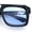 Black Silver - Blue, variant on Mens Euro Mafia Mob Thick Bevel Frame Rectangle Racer Sunglasses [Black Gold - Black]