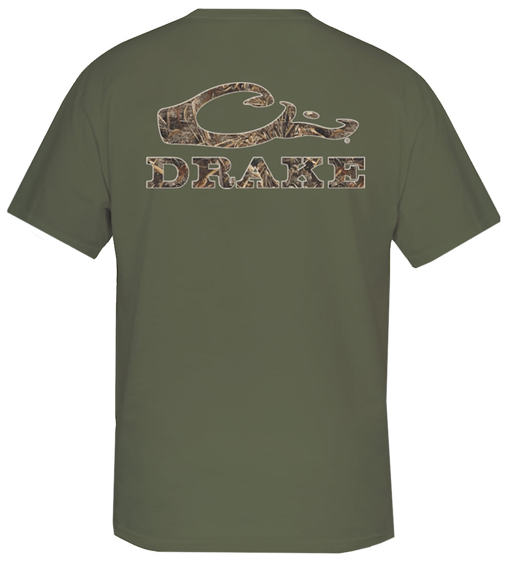 Drake Clothing Company Drake Waterfowl Mens Camo Logo Real Tree Max5