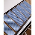 thumbnail image 3 of Colorful Blue Stair Treads Non Slip for Steps and White Horizontal Stripes 7 Pcs Reusable Adhesive Stair Runner Mats for Dogs Elders Carpet Treads Rugs for Staircase 8x30 In, 3 of 7