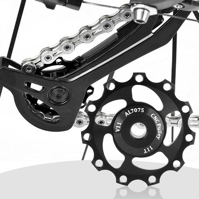 Qiilu Rear Derailleur Pulley,GUB Lightweight 11T Mountain Bike Bicycle Rear Derailleur Pulley Guide Wheel, Rear Derailleur Pulley