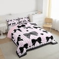 thumbnail image 3 of Castle Fairy Kawaii Bow-Tie 3 Pieces Queen Comforter Set for Kids Girls Boys,Geometric Plaid Ultra Soft Bedding Sets,Love Heart Print Bedding Comforter Set,Luxury Bedroom Decor, 3 of 8