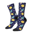thumbnail image 2 of Uemuo Astronaut Corgi Pattern Women's Crew Socks, Soft Durable Breathable Moisture-Wicking with Odor Control Cotton socks, 2 of 9