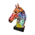 thumbnail image 4 of Busto de estatua de cabeza de caballo, figura de escritorio, adorno Fengshui, centro de mesa, animal Estilo A, 4 of 9
