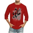 thumbnail image 1 of Camisas de Manga Larga para Hombres Imprimir Casual Cuello Redondo Blusa de Manga Corta, Camisas de Lino para Hombres, 1 of 4