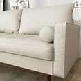 thumbnail image 3 of White Loveseat Sofa for Living Room - Modern Faux Leather Loveseat, Small Space Seating, 3 of 4