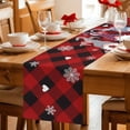 thumbnail image 5 of Christmas Gnomes Table Runner 70 Inches Long Farmhouse Dress Scarves, Buffalo Plaid Xmas Winter Snowflakes Dining Tablerunner for Coffee Table/Kitchen Island/Party Décor, 13" x 70", 5 of 8