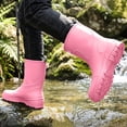 thumbnail image 5 of Xfvqtps Womens Mid-Calf Rain Boots Pull on Round Toe Waterproof Shoes for Gardening Camping Kitchen Daily Errands, 5 of 8