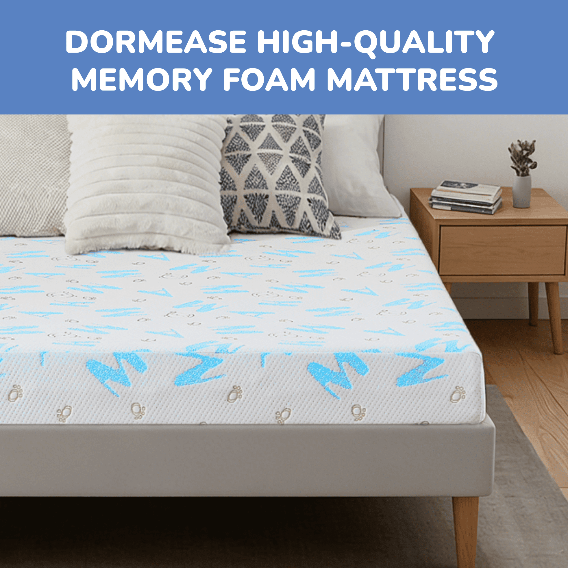6 inch Twin Memory Foam Mattress,Medium Firmness,Euro Top,Cooling & Pressure Relief, In a Box