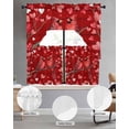 thumbnail image 2 of Valentine's Cardinal Swag Curtains for Living Room/Bedroom Windows, Red Love Heart Birds Country Wooden Kitchen Curtains and Valances Set 36 Inch Length, Light Filtering Swags Valance Curtain Panels, 2 of 5