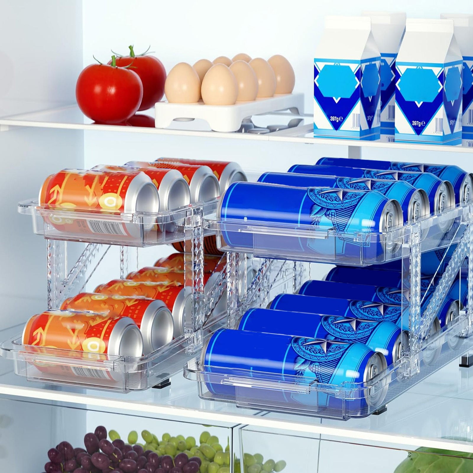 Huayishang Storage Box Infinite Telescopic Beverage Storage Box K2095 Sea Blue Single Pack, Kitchen Essentials Clearance Sale Blue