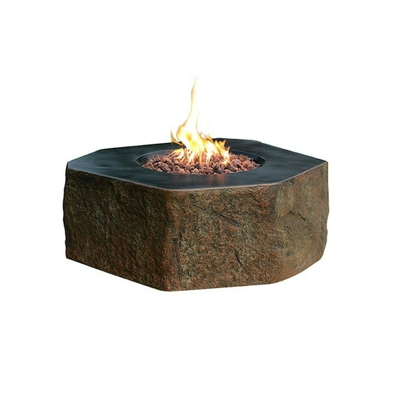 Ocean Rock USA INC. Elementi Columbia Contemporary Concrete Fire Table, Propane