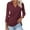 Wine, variant on FAIWAD Women's 3/4 Sleeve V-Neck Collared Tops Business Dressy Casual Work Shirts Trendy Loose Basic Tees