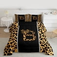 thumbnail image 2 of Feelyou Cheetah Print Letter B Bedding Comforter Set, Chic Brown Bowknot Ribbon Twin Comforter Sets, Leopard Wildlife Animal Reversible Bedding Set, Super Cozy Room Decor, 2-Piece, 2 of 8