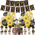 thumbnail image 1 of Set de decoración para fiestas, 41 piezas, con temática de oro negro y año nuevo 2026, 1 of 2