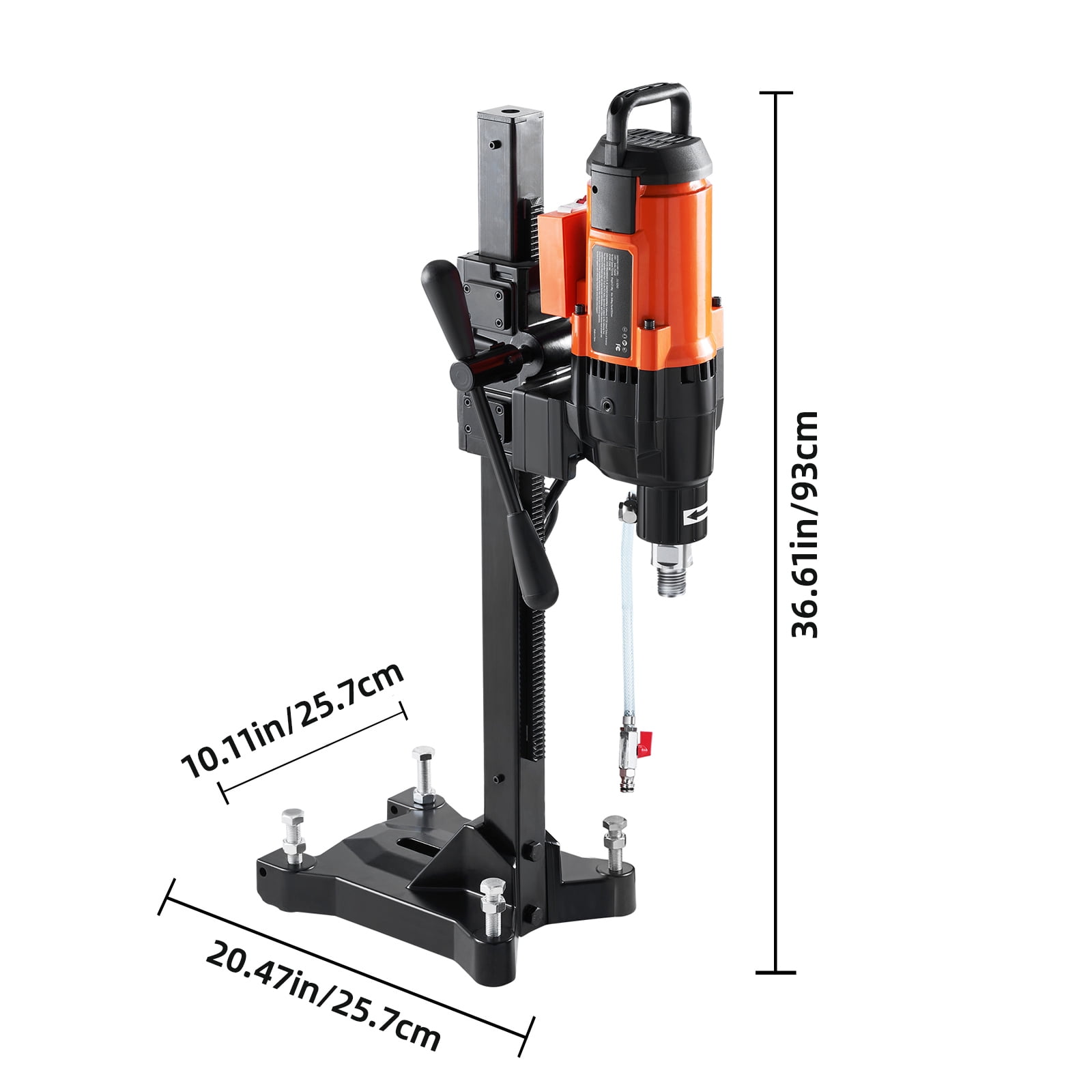 KFFKFF Diamond Core Drill Bit Set, 10in Damp Cement Core Drilling Apparatus with Stand Wheels, 750RPM Velocity & 1-1/4" Thread & Elevating Grip, 10in Boring Width for Cement Brick Block Stone, 2500W