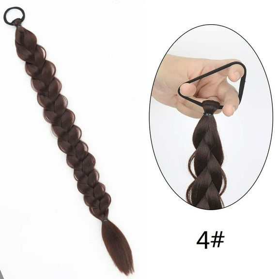 Namzi Braid Wigs (Hair Loop Style) Ponytail Extension - 2 Pcs , dark brown, 60.96CM/24in Length, Heat-Resistant Synthetic Hair, Realistic Texture for Women’s Daily Hairstyling,