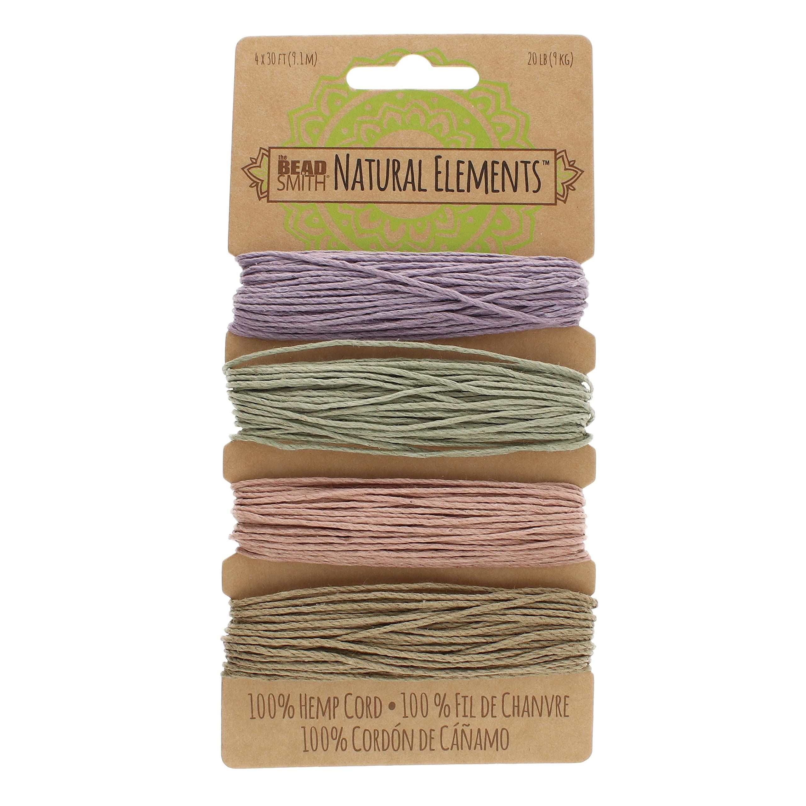 The Beadsmith 100 Hemp Cord Vintage Colors 1mm, 30 Foot Spool