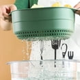 thumbnail image 4 of Plastic Strainer 2 Layers Safe Durable PET Hollow Design Wide Application Food Strainer Transparent Dark Green, 4 of 5
